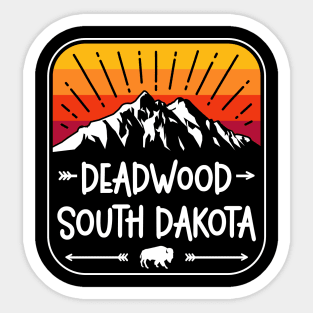 Deadwood South Dakota Vintage Mountain Sunset Sticker